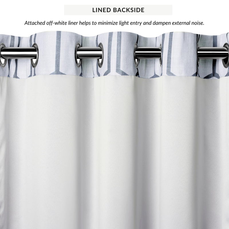 Elrene Home Fashions Kaiden Geometric Room-Darkening Window Curtain, Single Panel, 52" W x 95" L (1 Panel), Indigo - Image 3